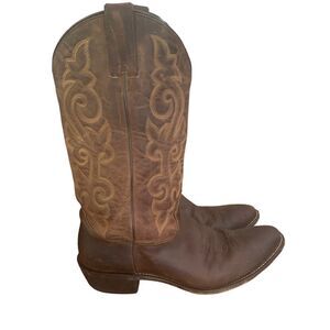 Justins Mens Bay Apache Western Round Toe Mid Calf Buck Brown Boot Sz 11D